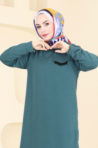 moda selvim Tunic 799OZN1046 Petroleum - Thumbnail