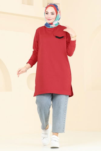 moda selvim Tunic 799OZN1046 Red - Thumbnail