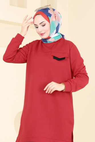 moda selvim Tunic 799OZN1046 Red - Thumbnail