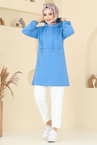 moda selvim Tunic 806OZN1046 Blue - Thumbnail