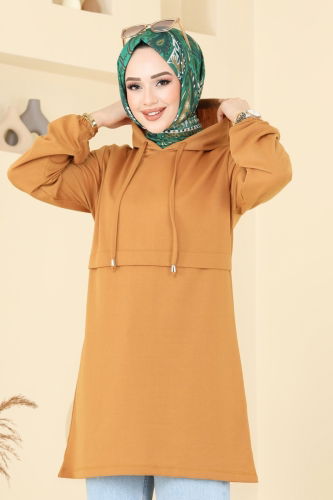 moda selvim Tunic 806OZN1046 Dark Mustard - Thumbnail