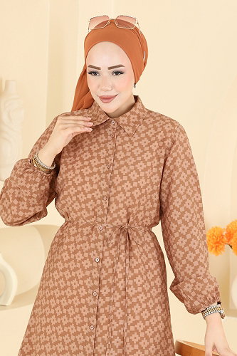 moda selvim Tunic 8081ERK1158 Latte - Thumbnail