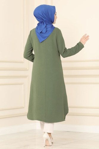 moda selvim Tunic 850S324 Khaki - Thumbnail