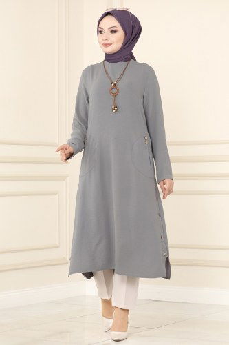 S.V.L. - Tunic 850S324 Light Gray