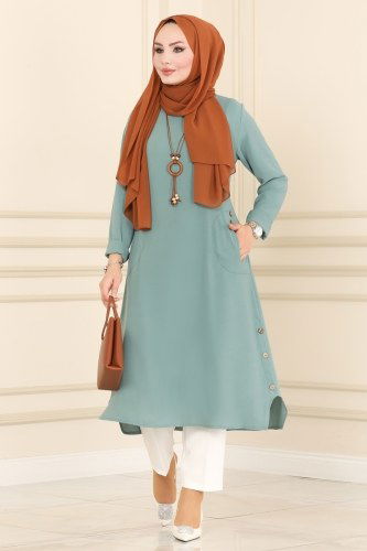 moda selvim Tunic 850S324 Light Mint - Thumbnail