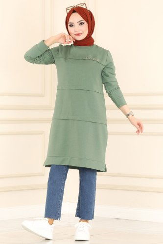 moda selvim Tunic 8842AYD574 Mint - Thumbnail