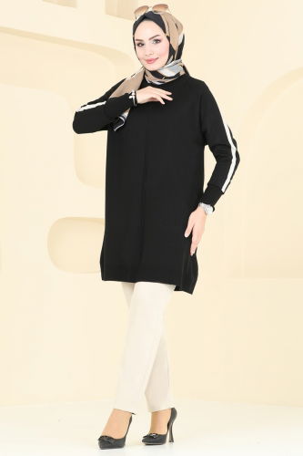 moda selvim Tunic 890KLB1050 Black - Thumbnail