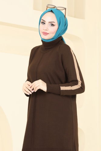 moda selvim Tunic 890KLB1050 Brown - Thumbnail