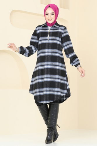 moda selvim Tunic 9001S324 Indigo - Thumbnail