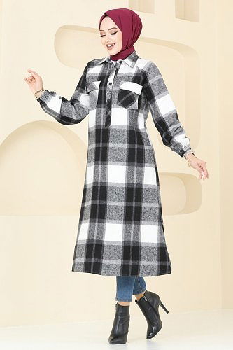 moda selvim Tunic 9003S324 Black - Thumbnail