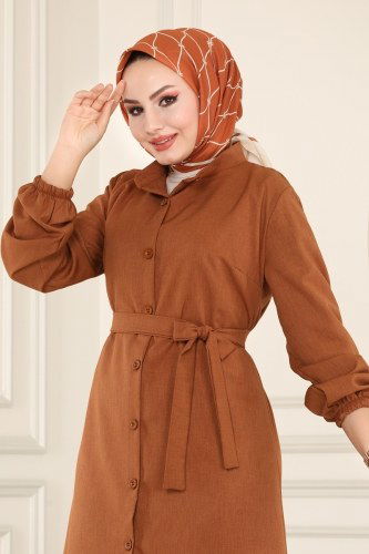 moda selvim Tunic 9015AKT473 Tan - Thumbnail