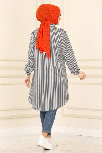 moda selvim Tunic 9016AKT473 Black - Thumbnail