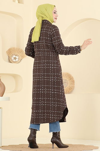 moda selvim بلوز بني 9052S324 - Thumbnail