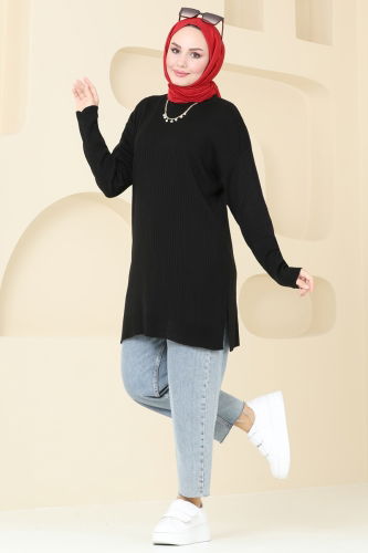 moda selvim Tunic 9546KL398 Black - Thumbnail