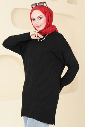 moda selvim Tunic 9546KL398 Black - Thumbnail