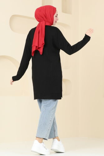 moda selvim Tunic 9546KL398 Black - Thumbnail