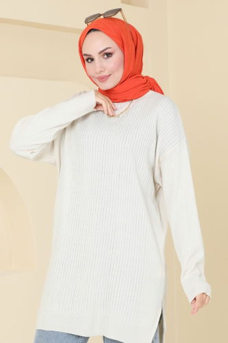 moda selvim Tunic 9546KL398 Ecru - Thumbnail