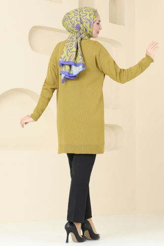 moda selvim Tunic 9546KL398 Oil Green - Thumbnail