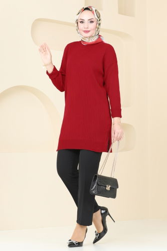 moda selvim Tunic 9546KL398 Red - Thumbnail