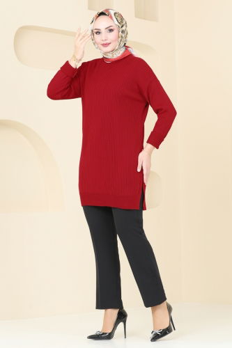 moda selvim Tunic 9546KL398 Red - Thumbnail