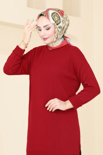 moda selvim Tunic 9546KL398 Red - Thumbnail