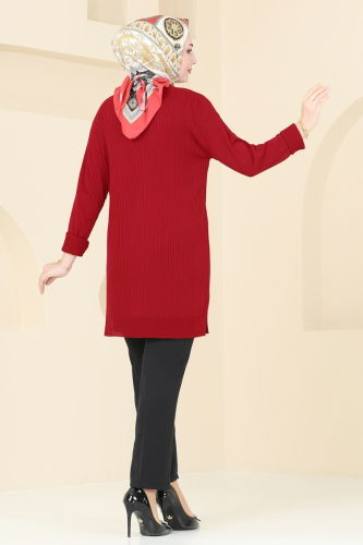 moda selvim Tunic 9546KL398 Red - Thumbnail