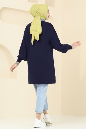 moda selvim Tunic 9551KL398 Navy Blue - Thumbnail