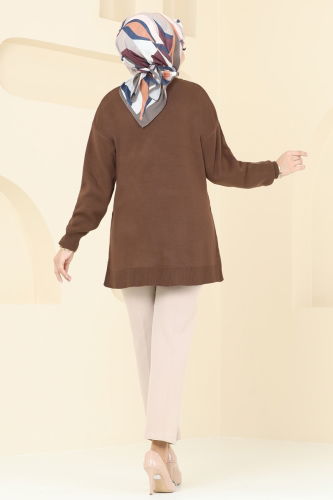 moda selvim Tunic 9564KL398 Brown - Thumbnail