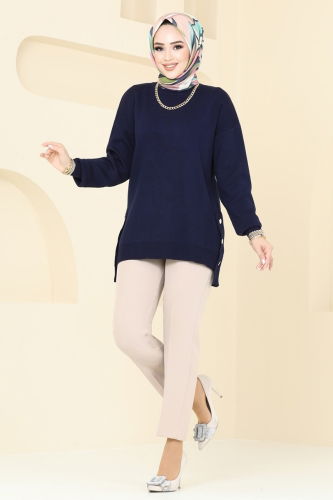 moda selvim Tunic 9564KL398 Navy Blue - Thumbnail