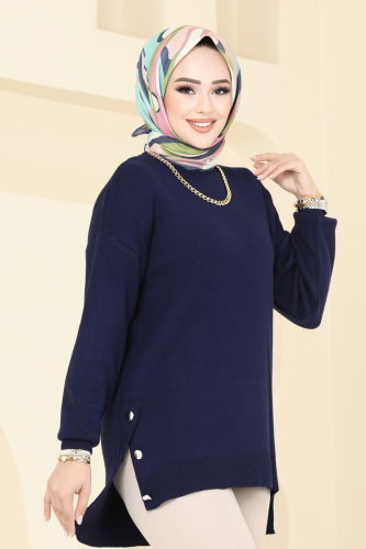 moda selvim Tunic 9564KL398 Navy Blue - Thumbnail