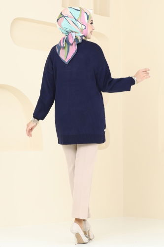 moda selvim Tunic 9564KL398 Navy Blue - Thumbnail