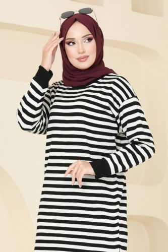 moda selvim Tunic 9566KL398 Black - Thumbnail