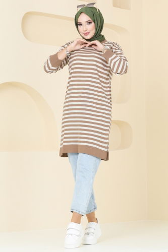 moda selvim Tunic 9566KL398 Latte - Thumbnail