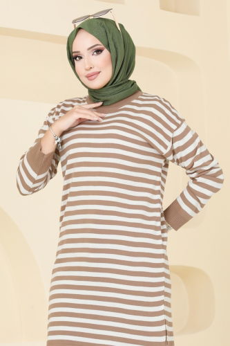 moda selvim Tunic 9566KL398 Latte - Thumbnail