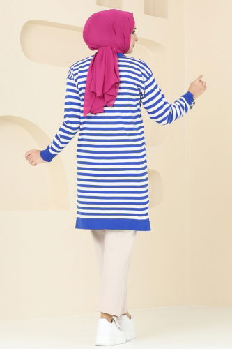 moda selvim Tunic 9566KL398 Saxe - Thumbnail