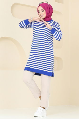 moda selvim Tunic 9566KL398 Saxe - Thumbnail