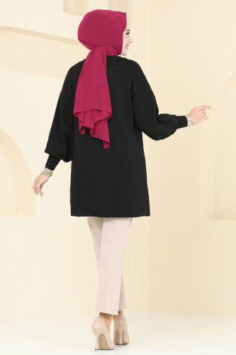 moda selvim Tunic 9569KL398 Black - Thumbnail