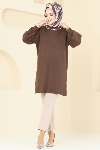 moda selvim Tunic 9569KL398 Brown - Thumbnail