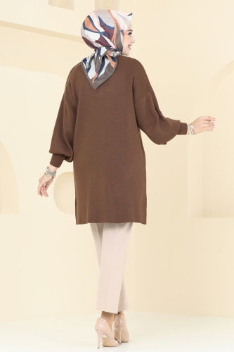 moda selvim Tunic 9569KL398 Brown - Thumbnail