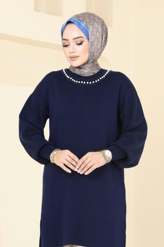 moda selvim Tunic 9569KL398 Navy Blue - Thumbnail