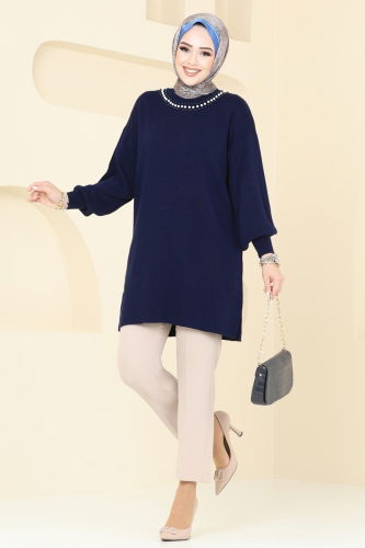 moda selvim Tunic 9569KL398 Navy Blue - Thumbnail