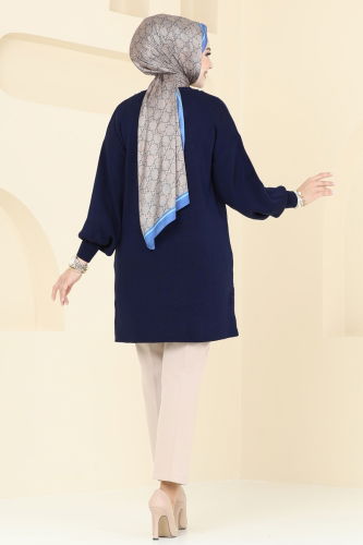 moda selvim Tunic 9569KL398 Navy Blue - Thumbnail