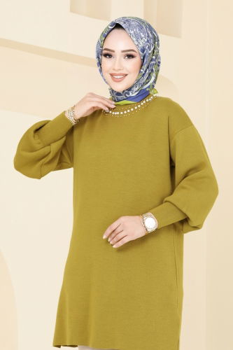 moda selvim Tunic 9569KL398 Oil Green - Thumbnail