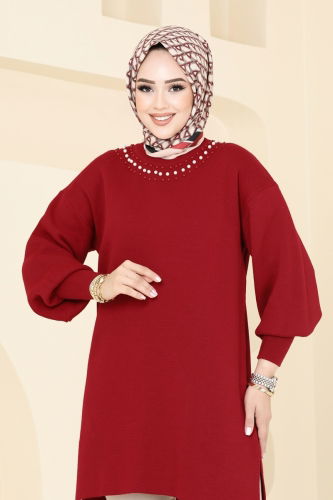 moda selvim Tunic 9569KL398 Red - Thumbnail