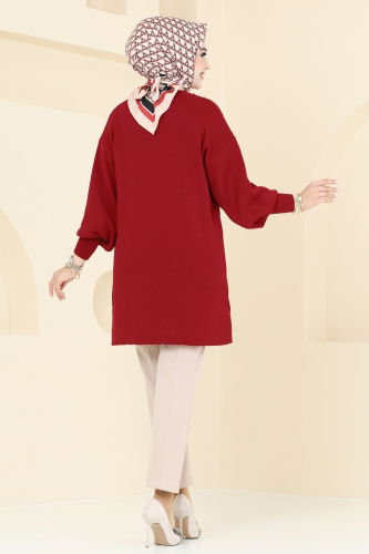 moda selvim Tunic 9569KL398 Red - Thumbnail