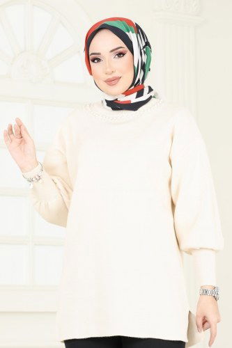 moda selvim Tunic 9569KL398 Stone - Thumbnail