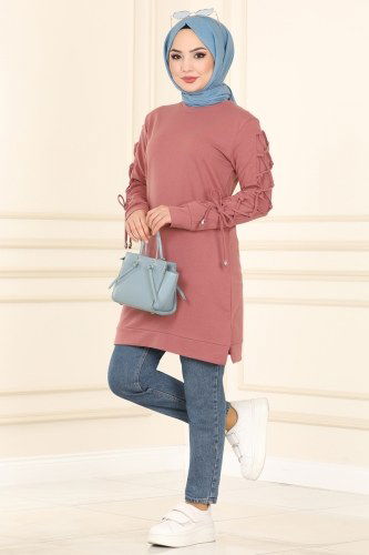 moda selvim Tunic 9901AYD574 Dried Rose - Thumbnail