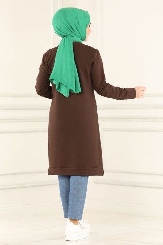 moda selvim Tunic 9992AYD574 Brown - Thumbnail