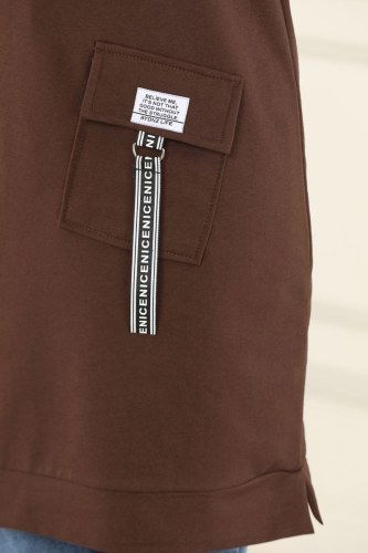 moda selvim Tunic 9992AYD574 Brown - Thumbnail