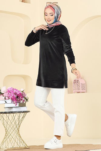 moda selvim بلوز أسود ASM2833 - Thumbnail